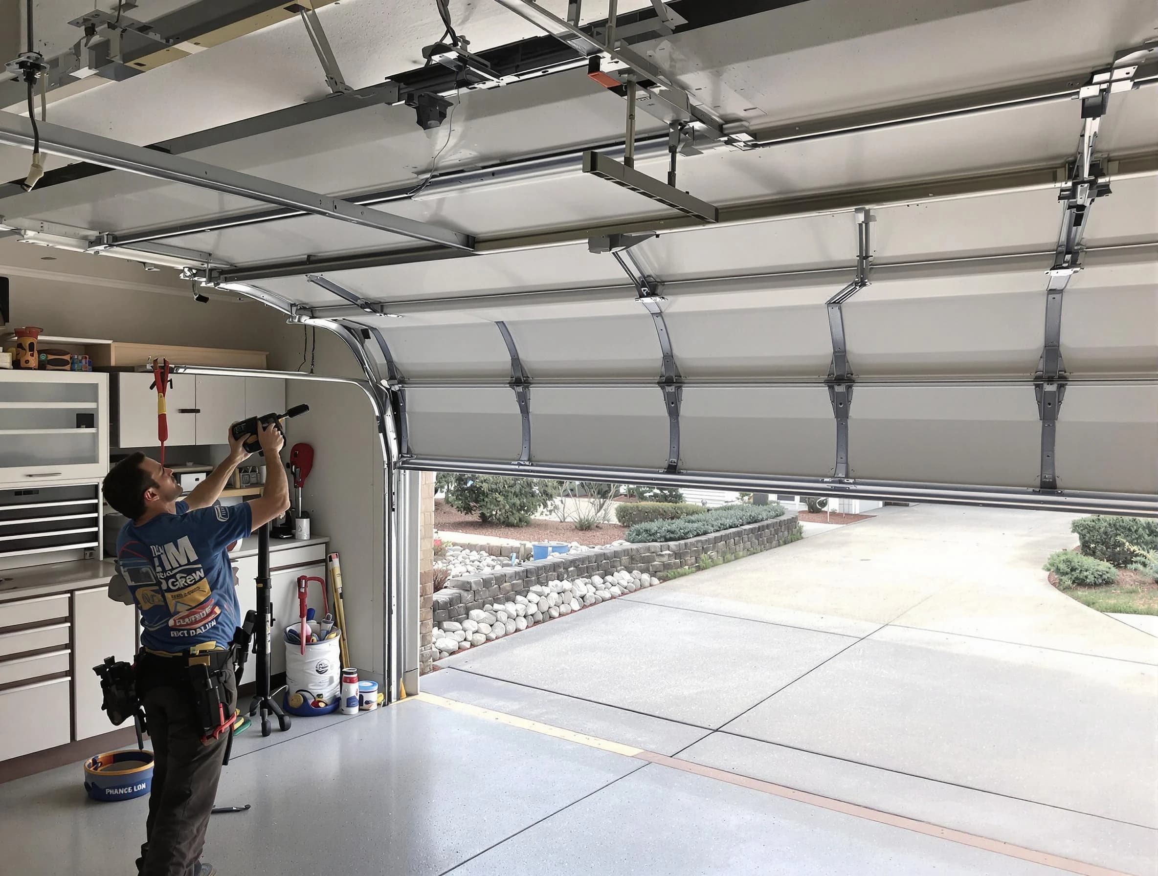 Garage door track repair service by Millburn Garage Door Repair in Millburn