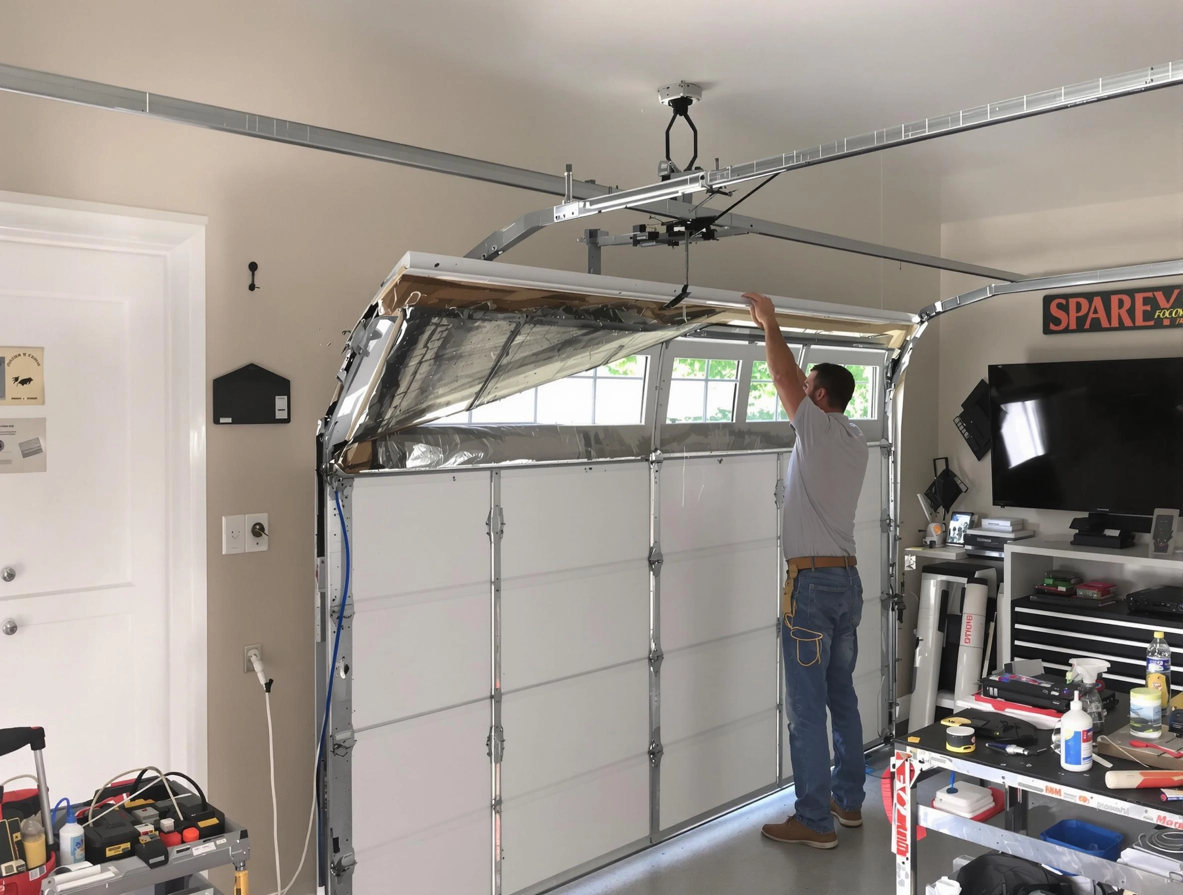 Garage door section replacement by Millburn Garage Door Repair in Millburn